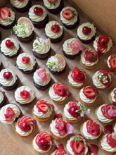 Load image into Gallery viewer, Mini cakes topped with fruit and florals
