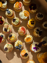 Load image into Gallery viewer, Mini cakes topped with fruit and florals
