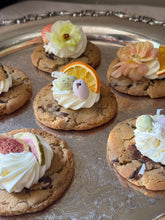 Load image into Gallery viewer, Easter Brown butter chocolate cookies with fruit and florals

