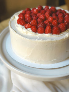 Victoria sponge cake with strawberry preserves
